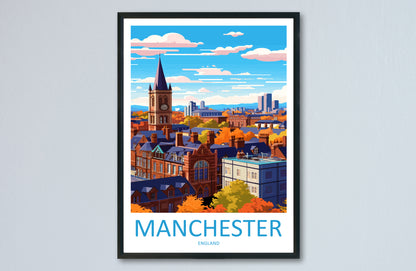 Manchester England Travel Poster