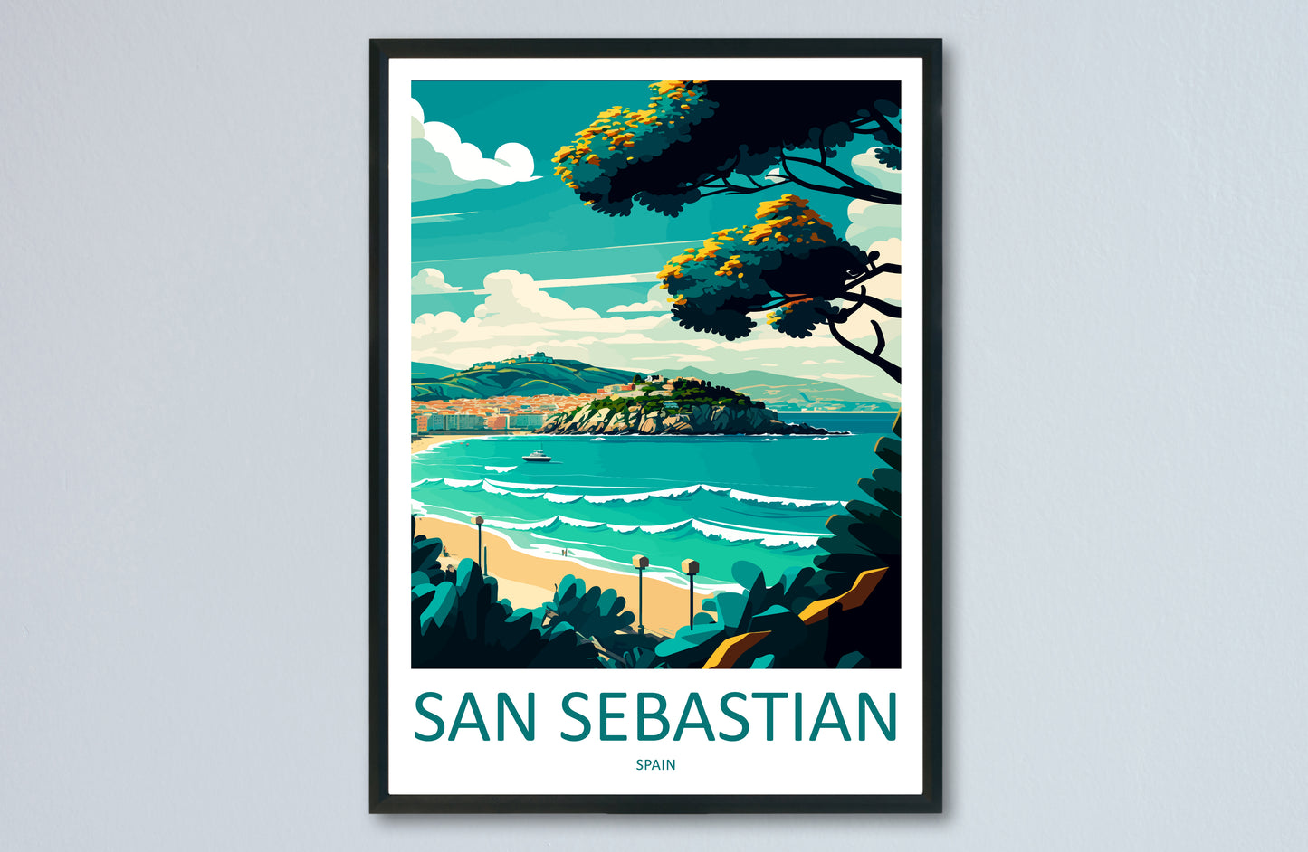 San sebastian Spain Travel Poster