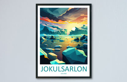 Jokulsarlon Iceland Travel Poster