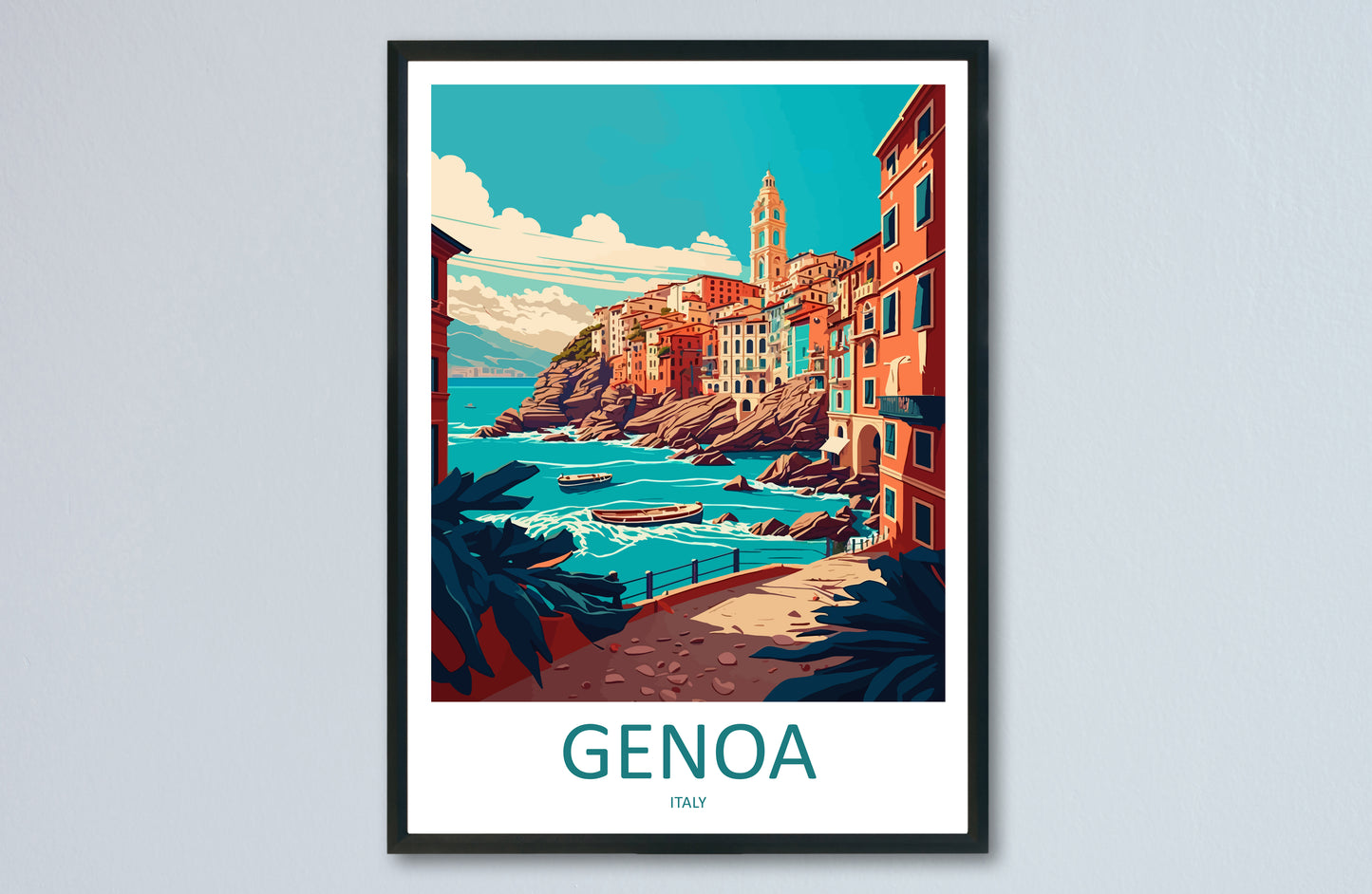 Genoa Italy Travel Poster