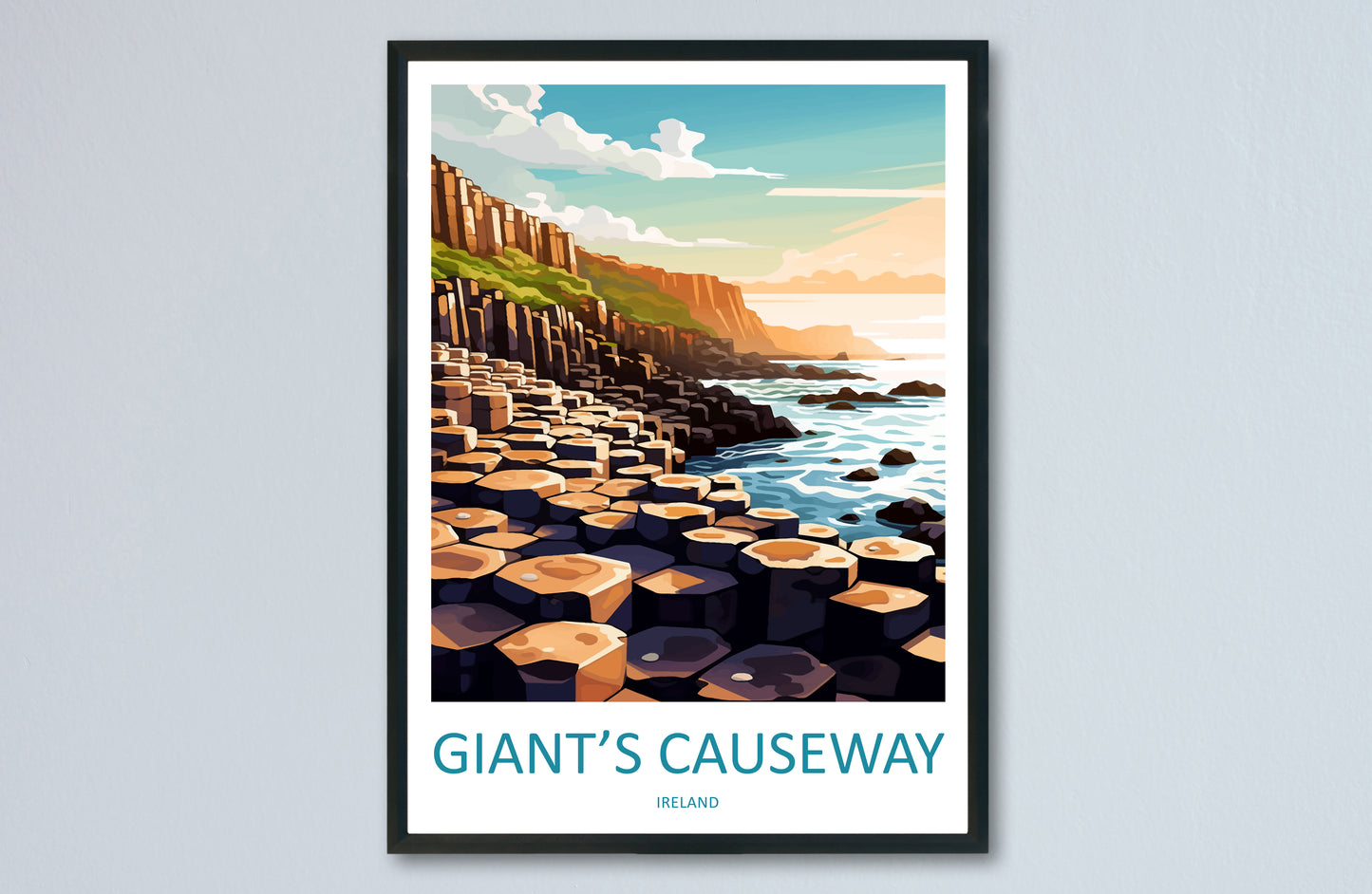 Giants Causeway Ireland Travel Poster