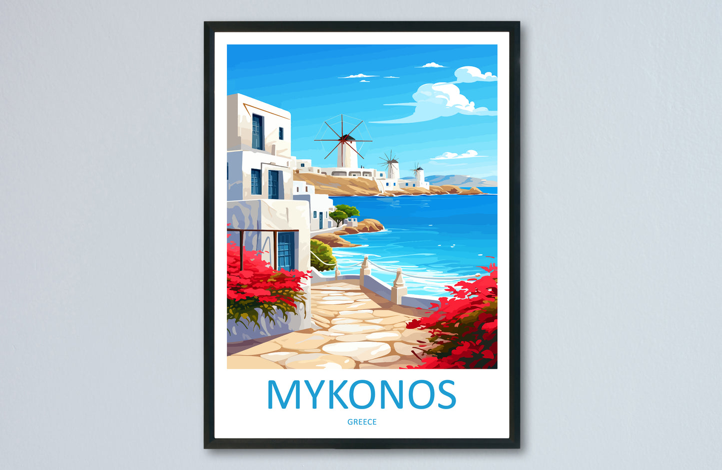 Mykonos Greece Travel Poster