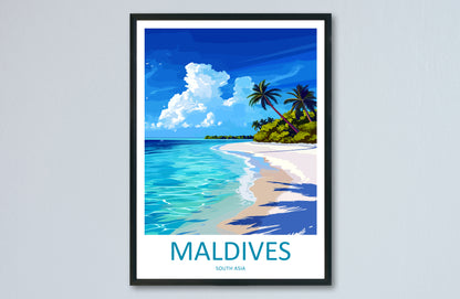 Maldives Asia Travel Poster