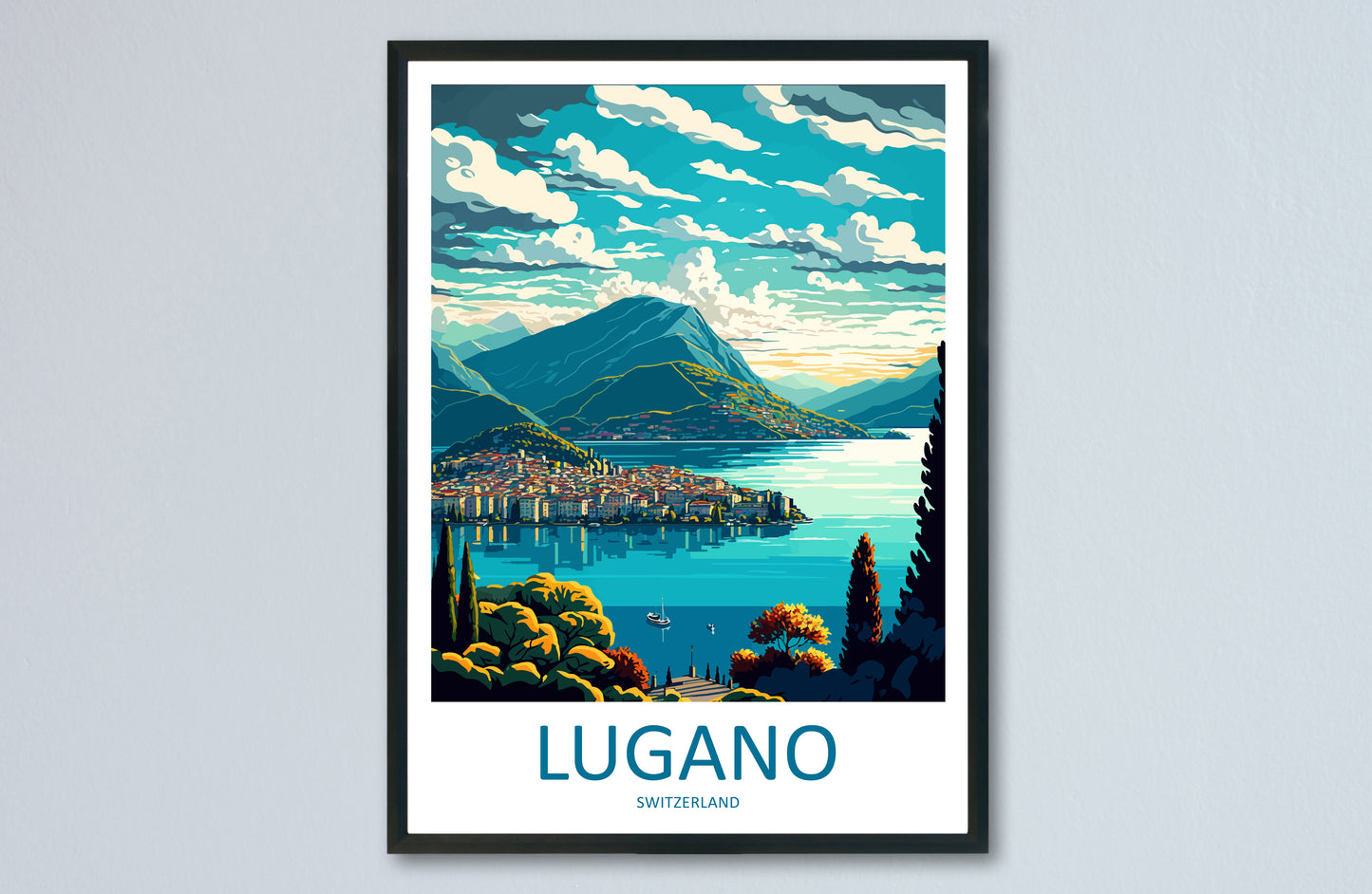 Lugano Switzerland Travel Poster