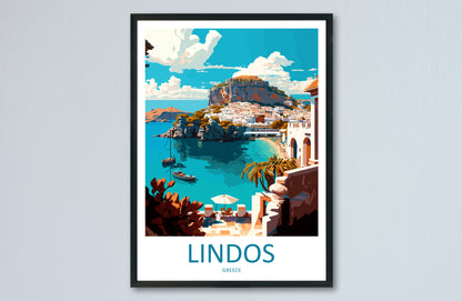 Lindos Greece Travel Poster