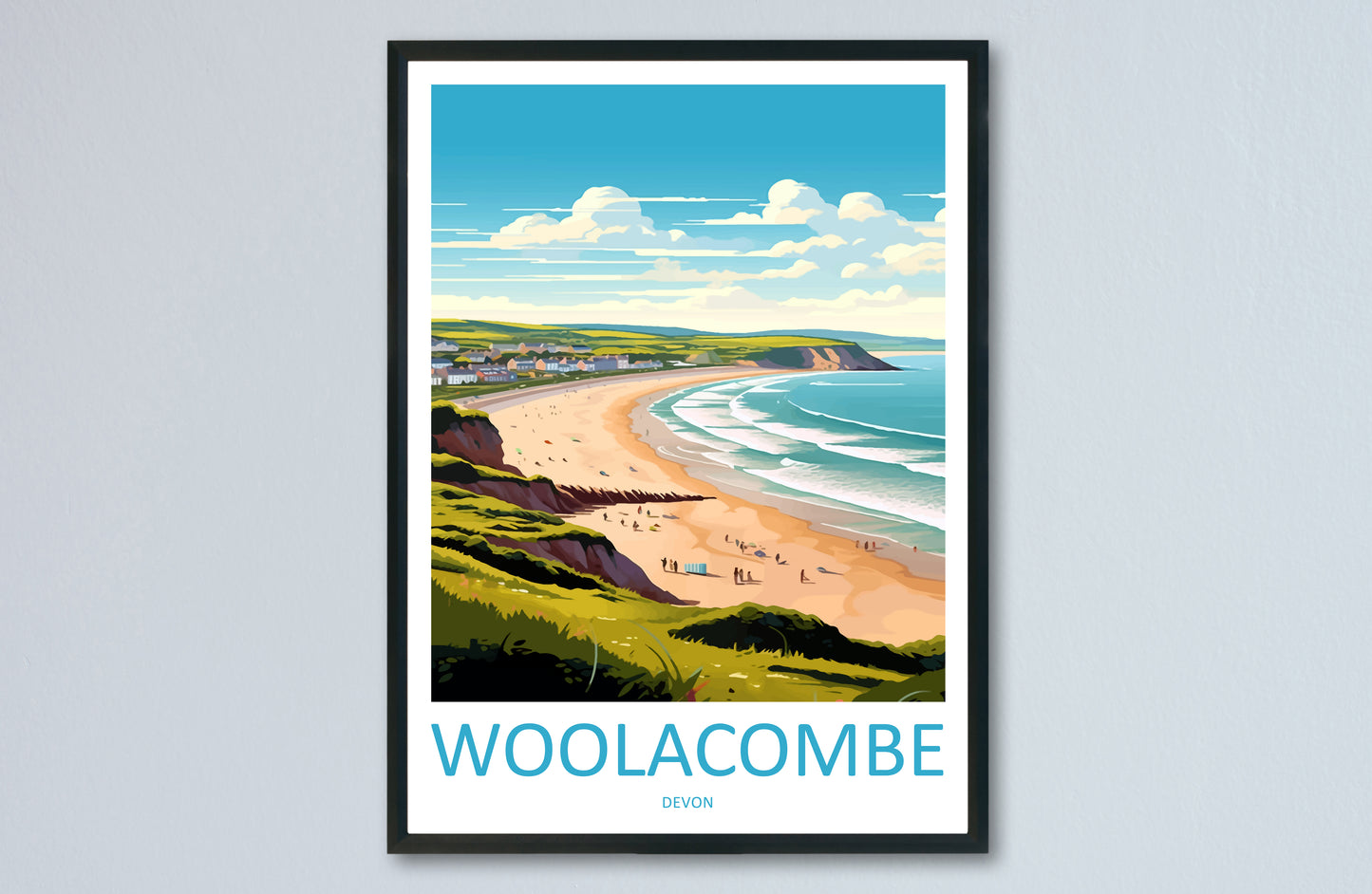 Woolacombe England Travel Poster