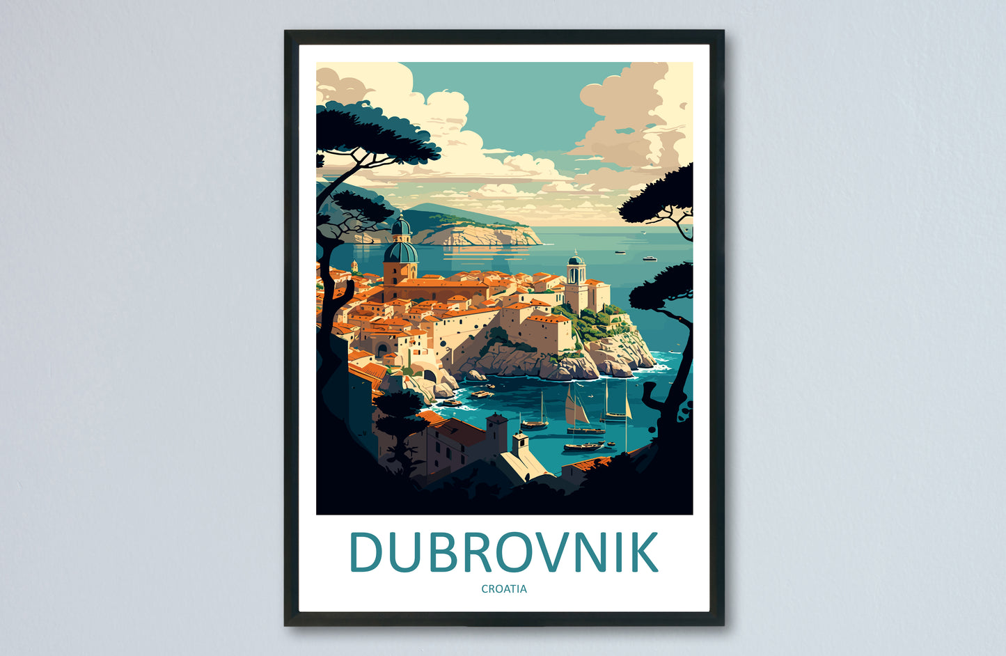 Dubrovnik Croatia Travel Poster