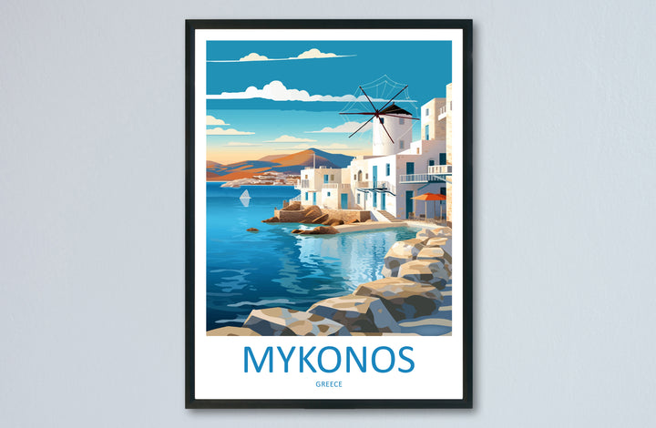 Mykonos Greece Travel Poster