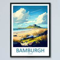 Bamburgh Castle England Travel Poster