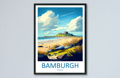 Bamburgh Castle England Travel Poster