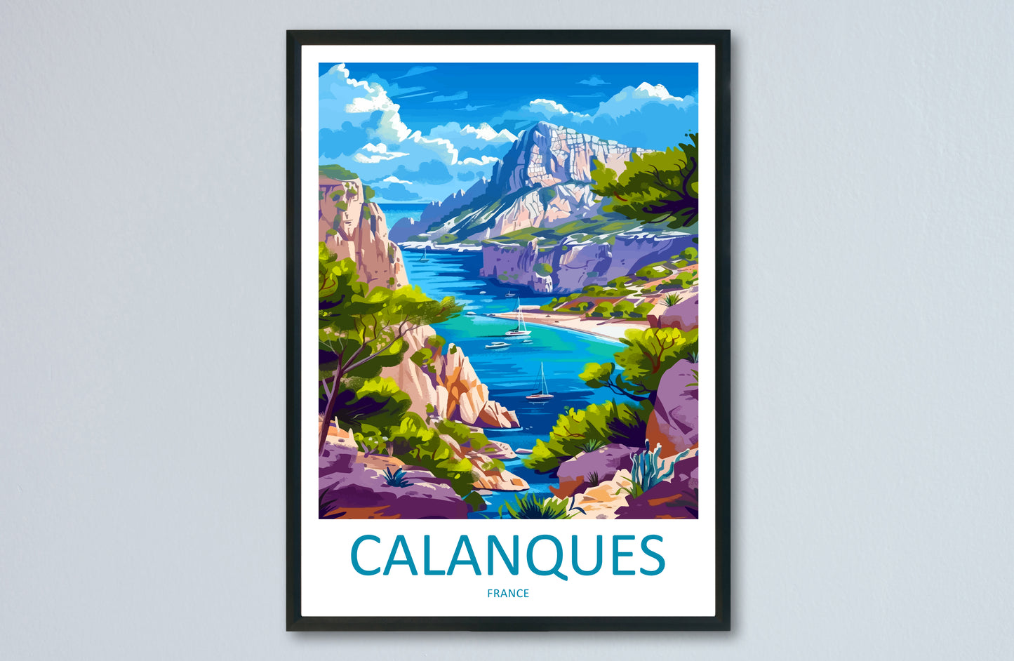 Calanques France Travel Poster