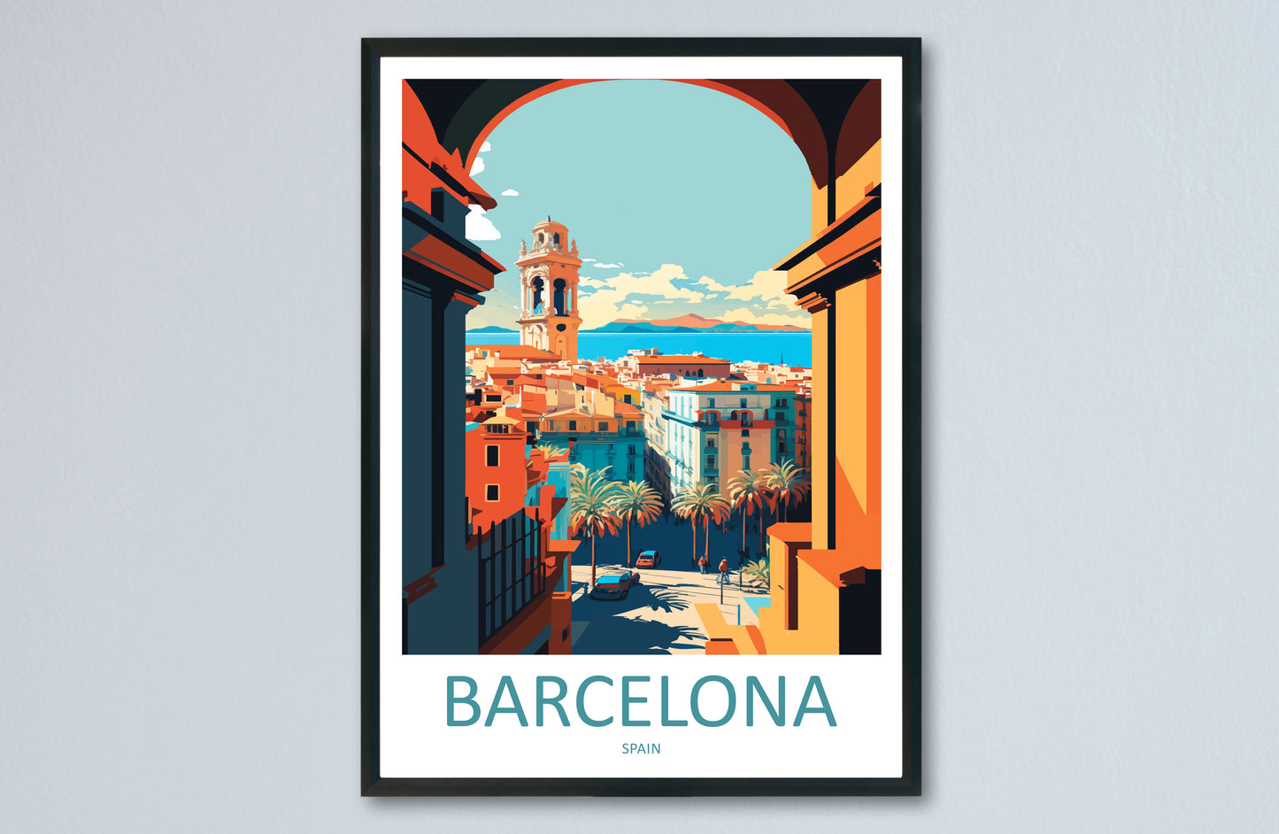 Barcelona Spain Travel Poster