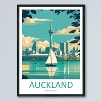 Auckland New Zealand Travel Poster