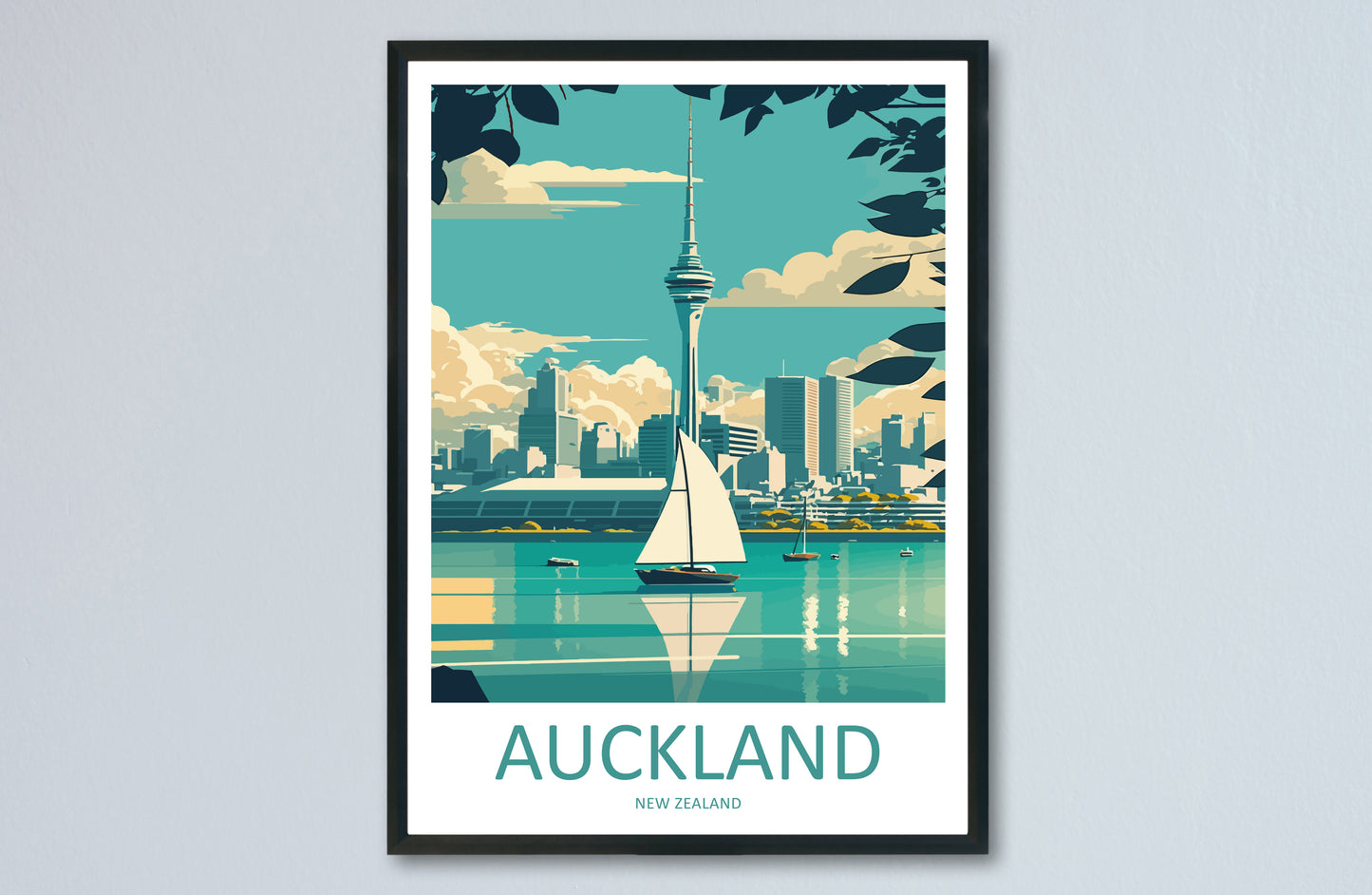 Auckland New Zealand Travel Poster