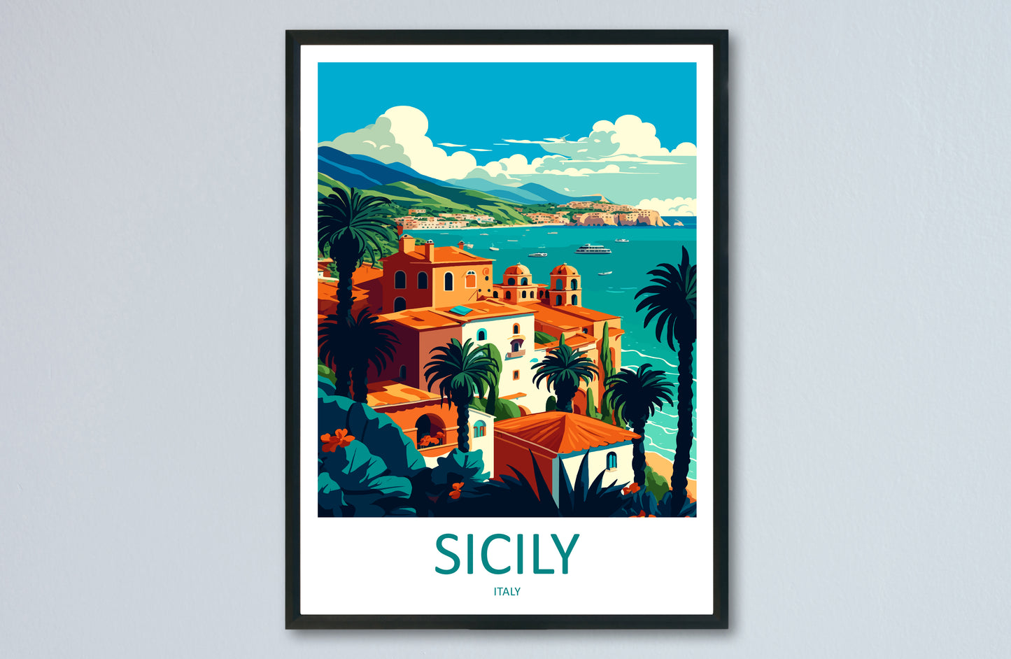 Sicily Italy Travel Poster