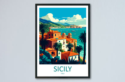 Sicily Italy Travel Poster