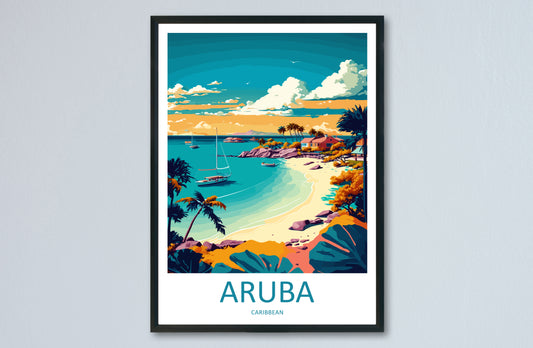 Aruba Caribbean USA Travel Poster