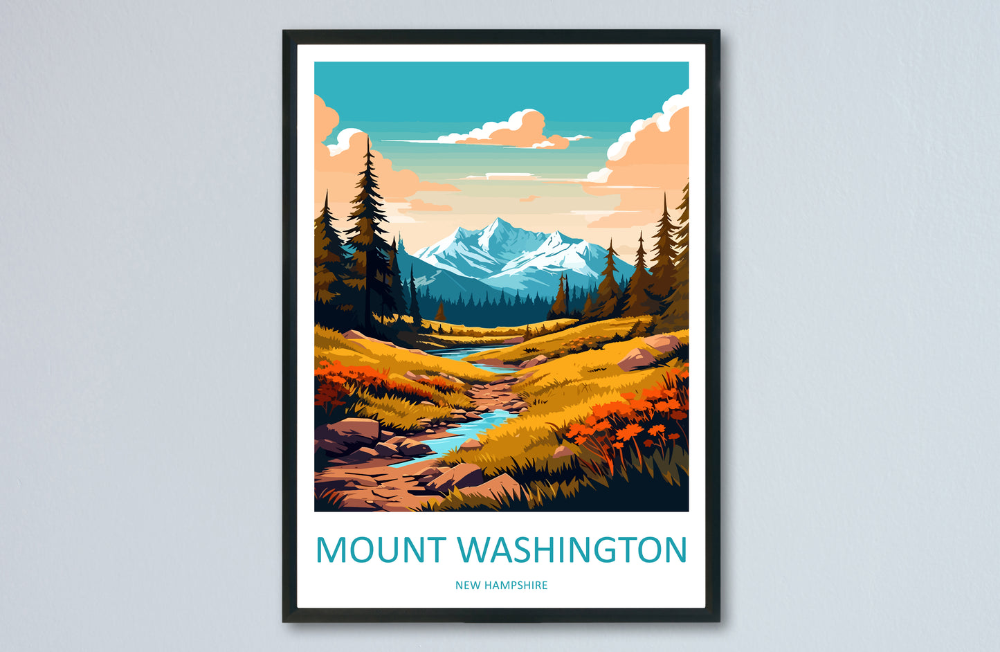Mount Washington USA Travel Poster