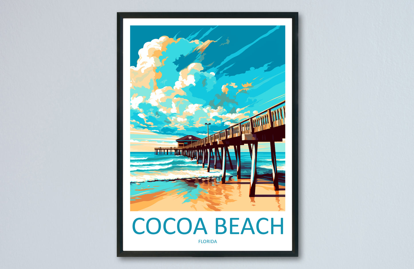 Cocoa Beach USA Travel Poster