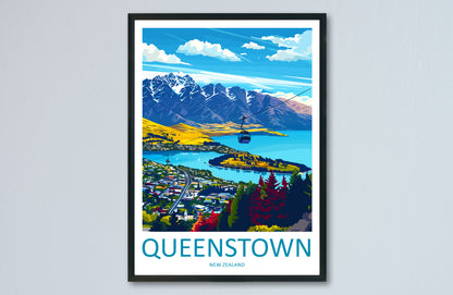 Queenstown New Zealand Travel Poster