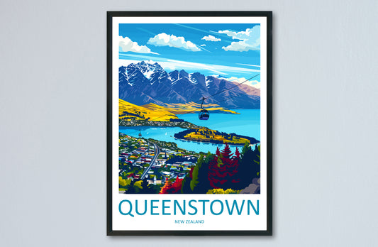 Queenstown New Zealand Travel Poster