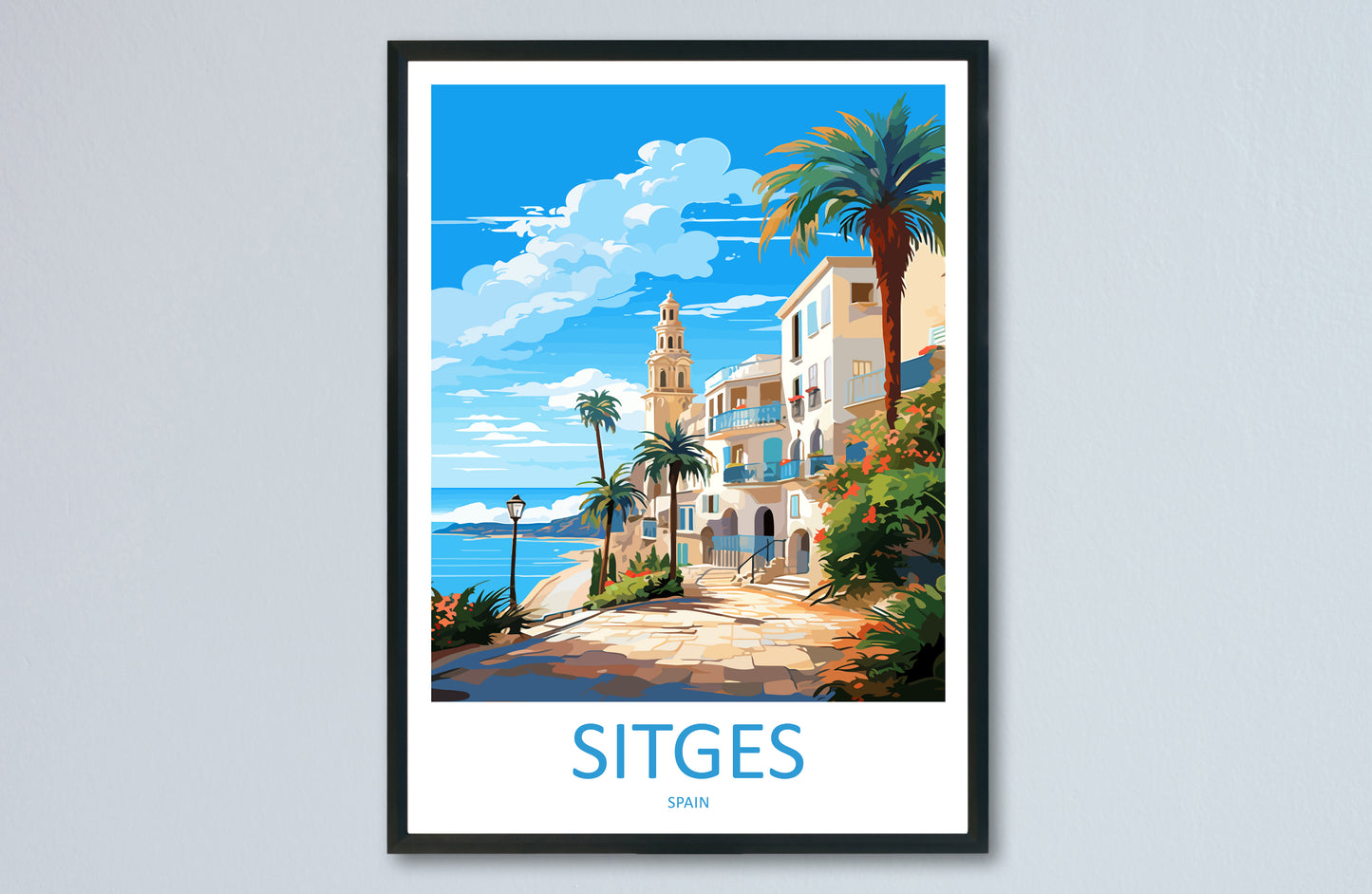 Sitges Spain Travel Poster