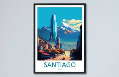 Santiago Chile Travel Poster