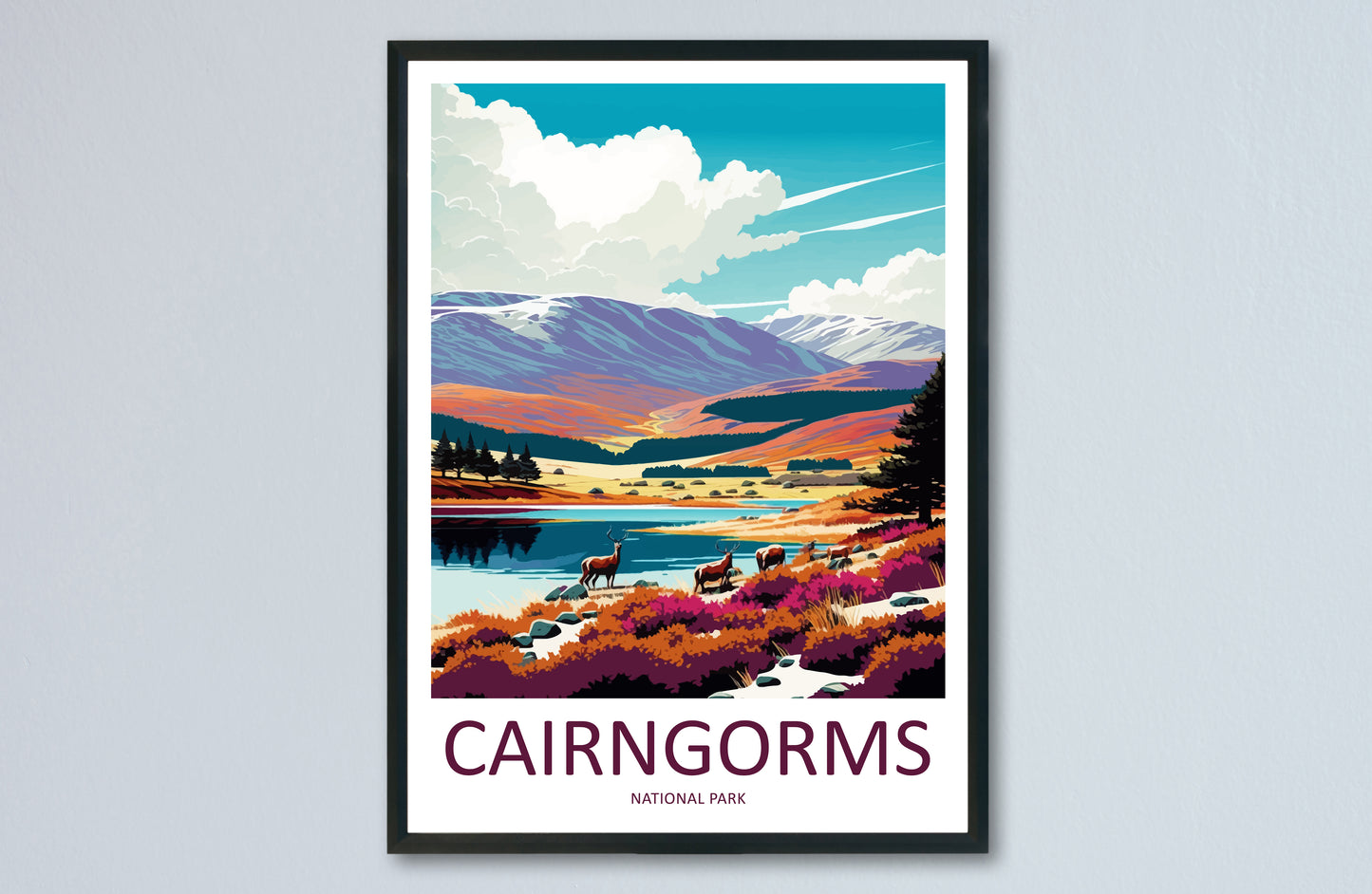 Cairngorms Scotland Travel Poster