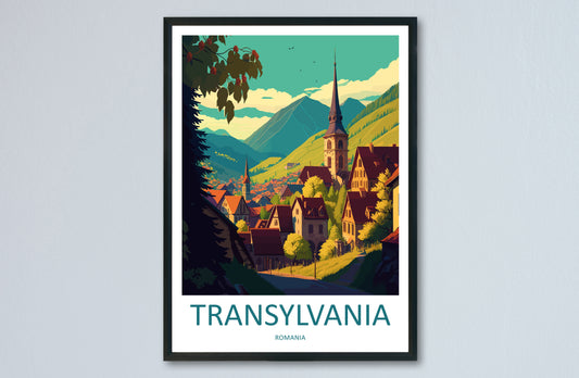 Transylvania Romania Travel Poster