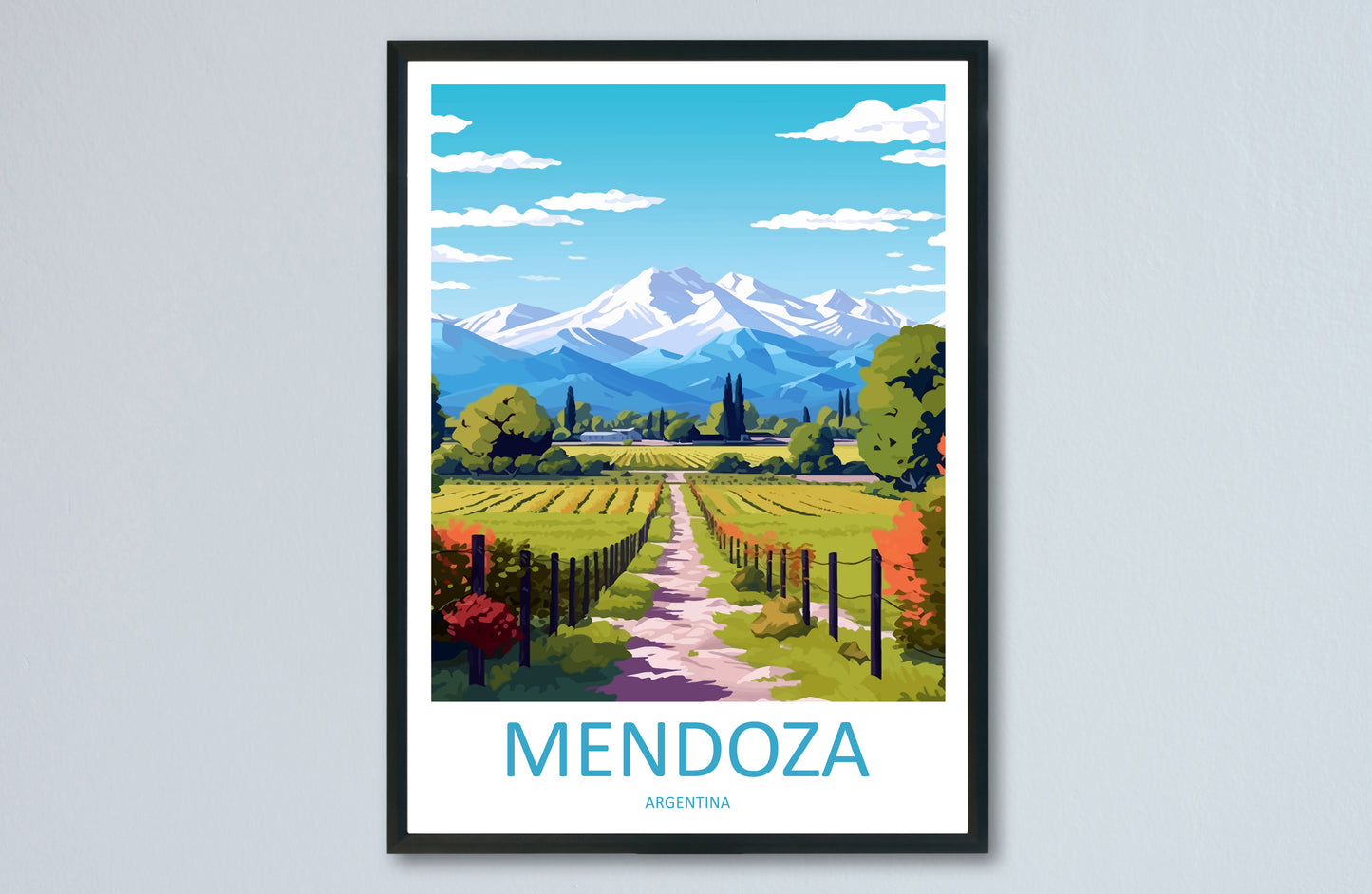 Mendoza Argentina Travel Poster