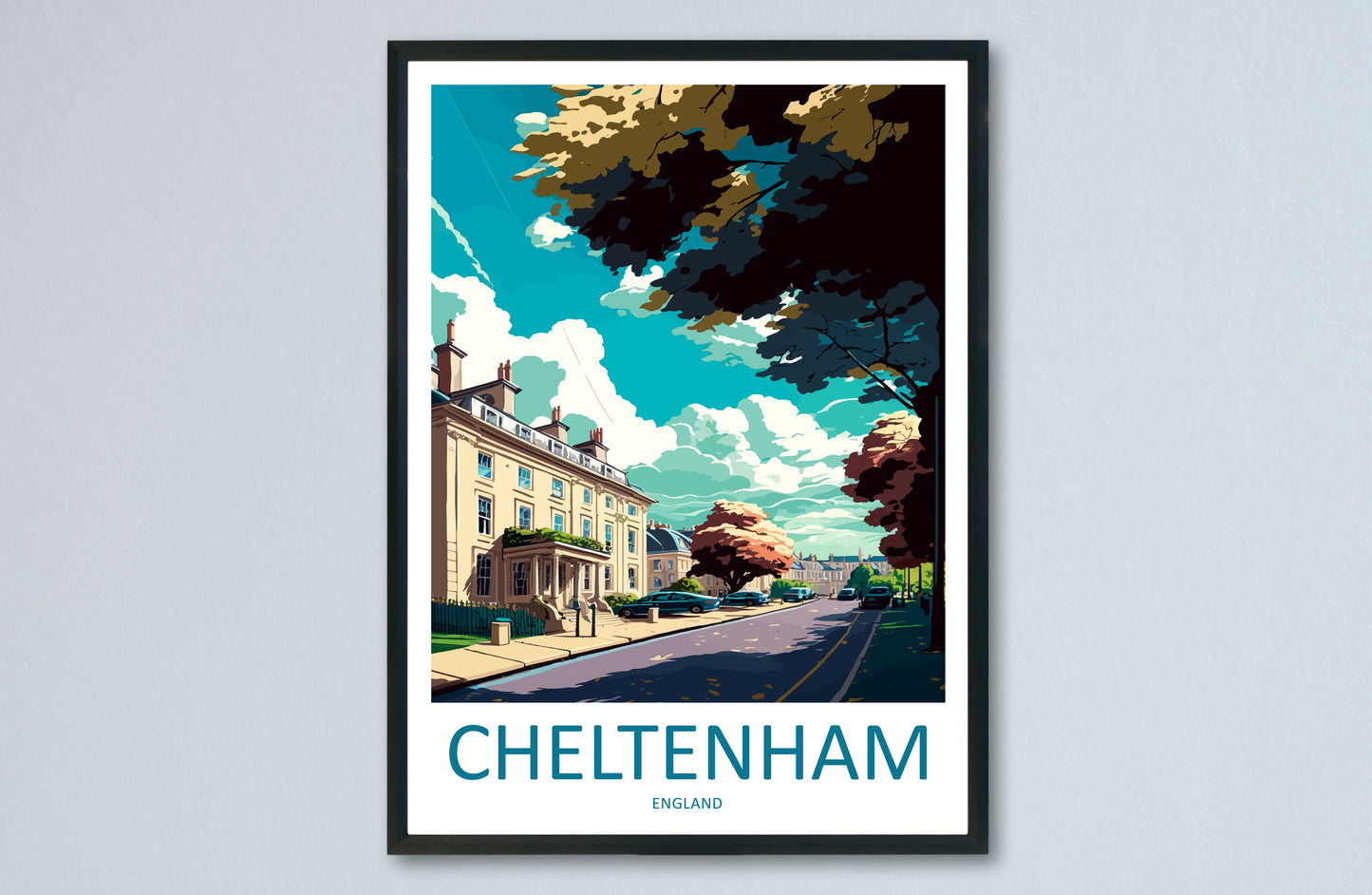 Cheltenham England Travel Poster