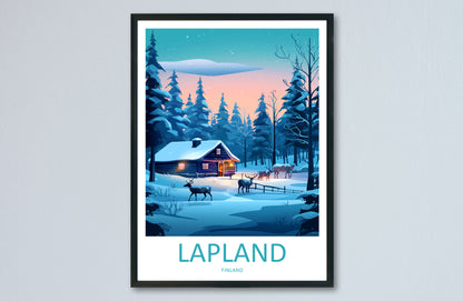 Lapland Finland Travel Poster