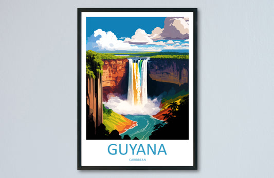 Guyana Caribbean Travel Poster