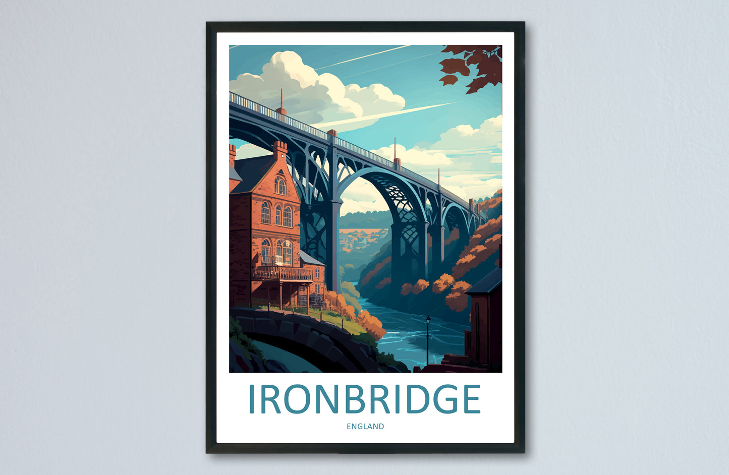 Ironbridge England Travel Poster