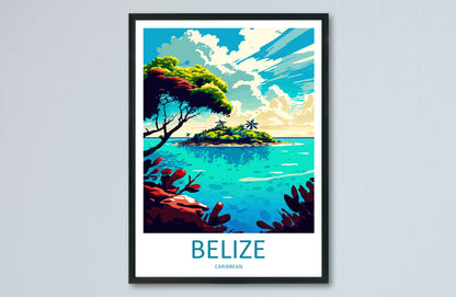 Belize Caribbean Travel Poster