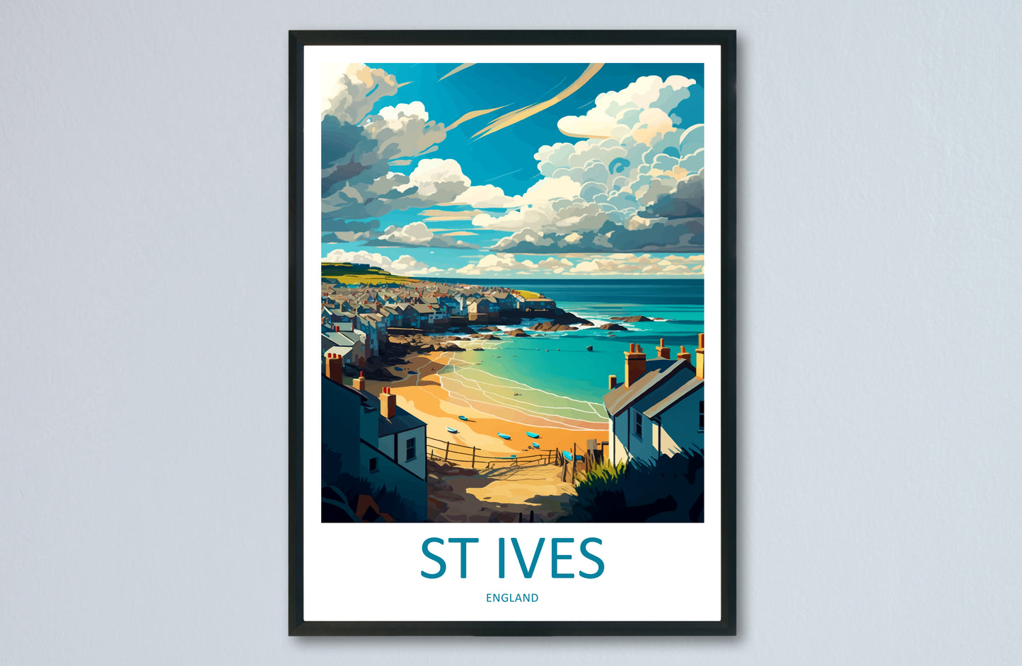 St Ives England Travel Poster