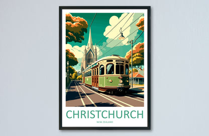 Christchurch New Zealand Travel Poster