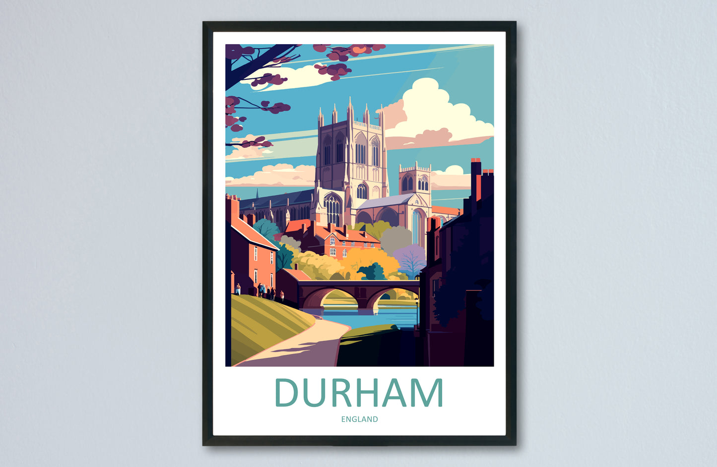 Durham England Travel Poster