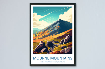 Mourne Mountains Ireland Travel Poster