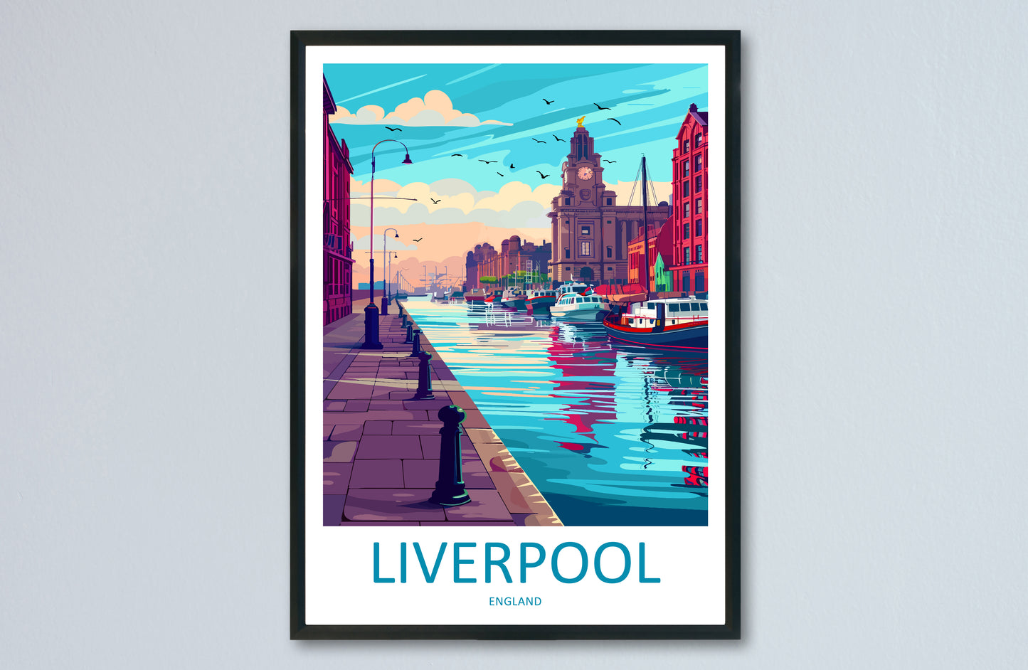 Liverpool England Travel Poster