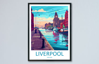 Liverpool England Travel Poster