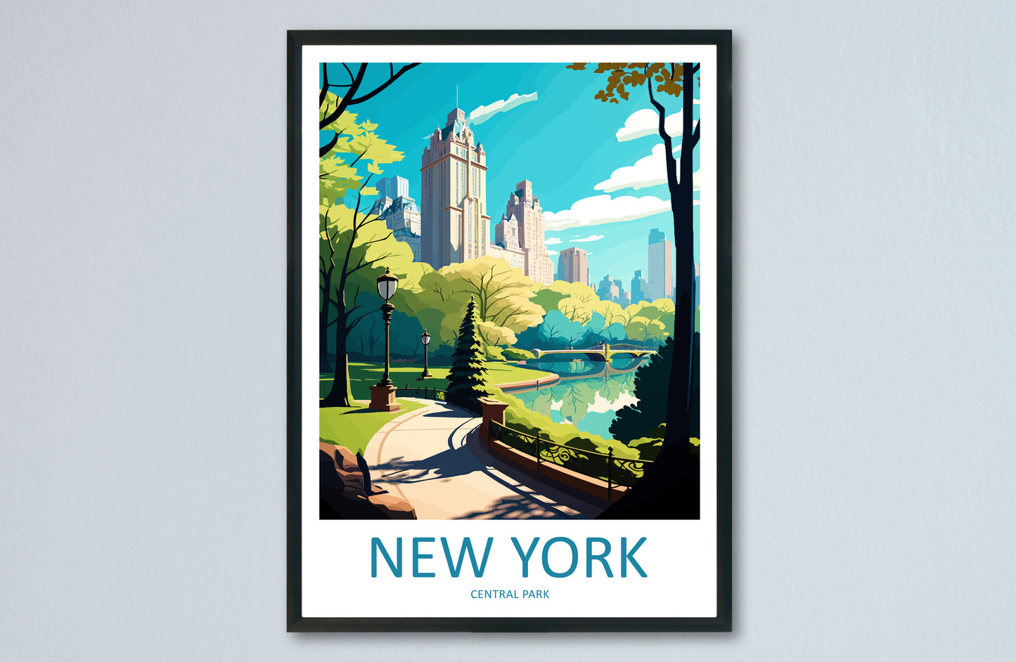 Central Park USA Travel Poster