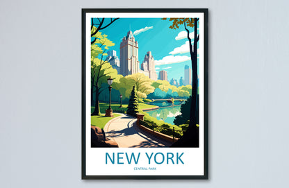 Central Park USA Travel Poster