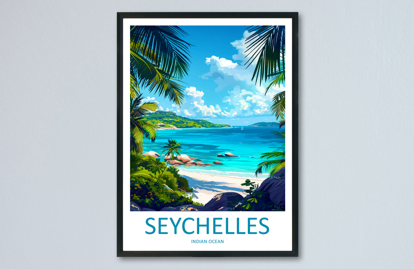 Seychelles Indian Ocean Travel Poster