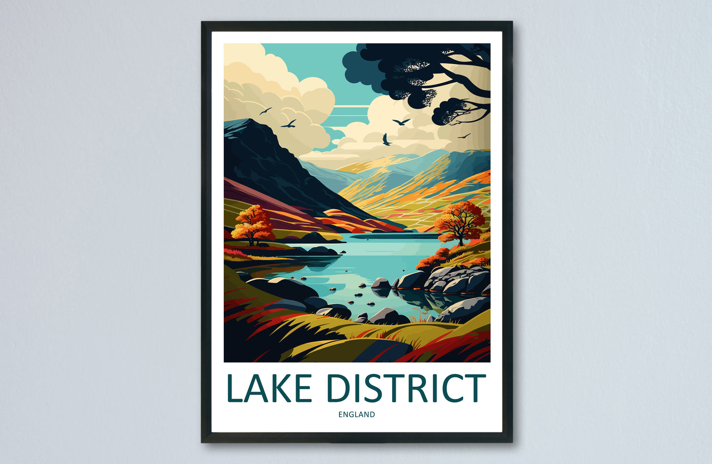 Lake District England Travel Poster