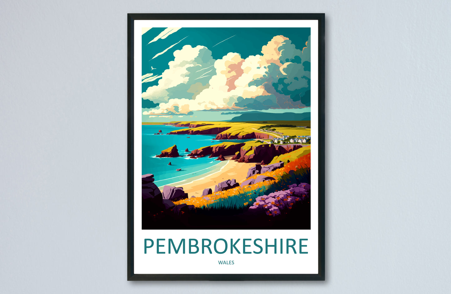 Pembrokeshire Wales Travel Poster