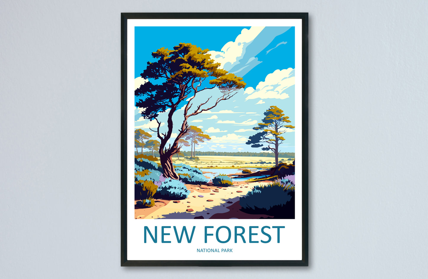 New Forest England Travel Poster