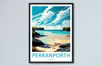 Perranporth England Travel Poster