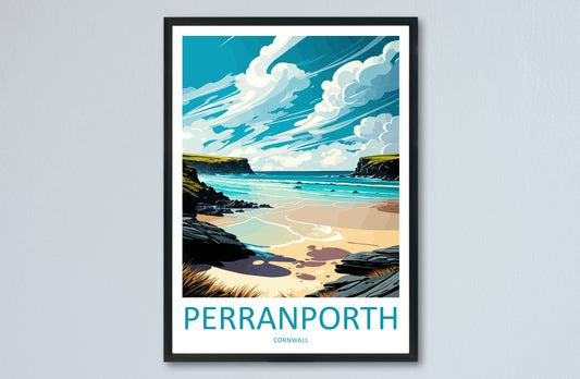 Perranporth England Travel Poster