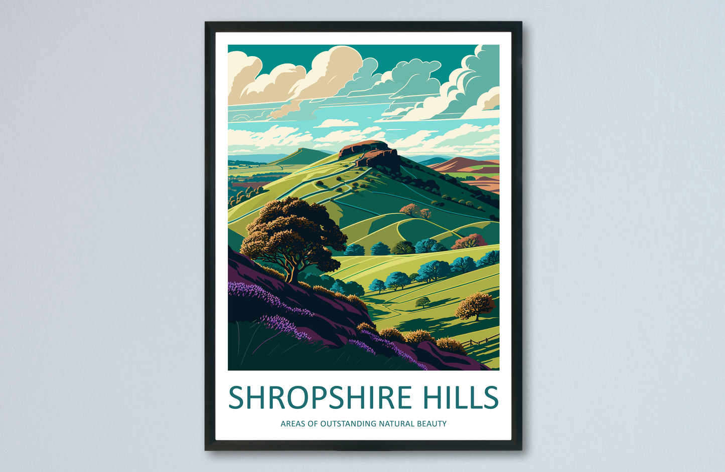 Shropshire Hills England Travel Poster
